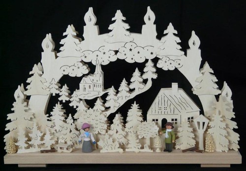 Illuminated winter schwibbogen - illuminated,